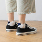 Sneaker Socken, blau/weiss gestreift Herz TU | Tites Chaussettes - toietmoi-laboutique