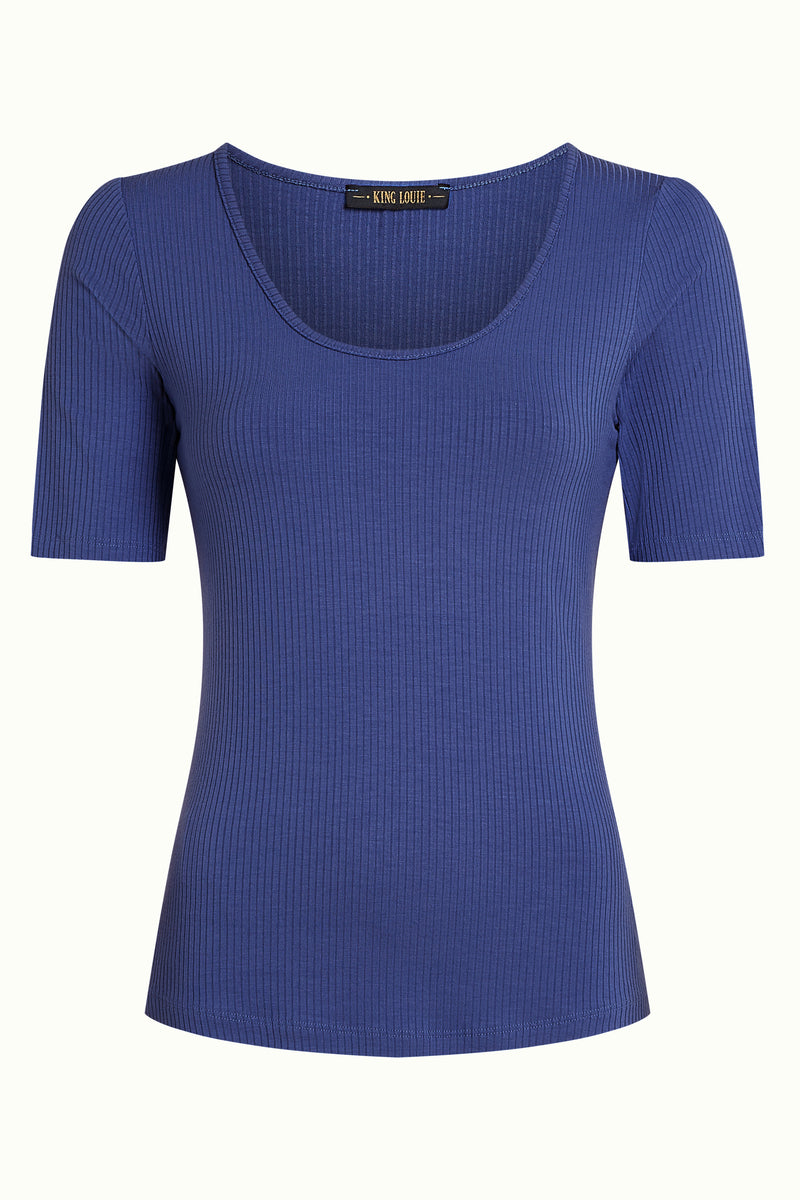 08873 Carice Top Uni Rib 291 493 Amparo Blue | King Louie - toietmoi-laboutique