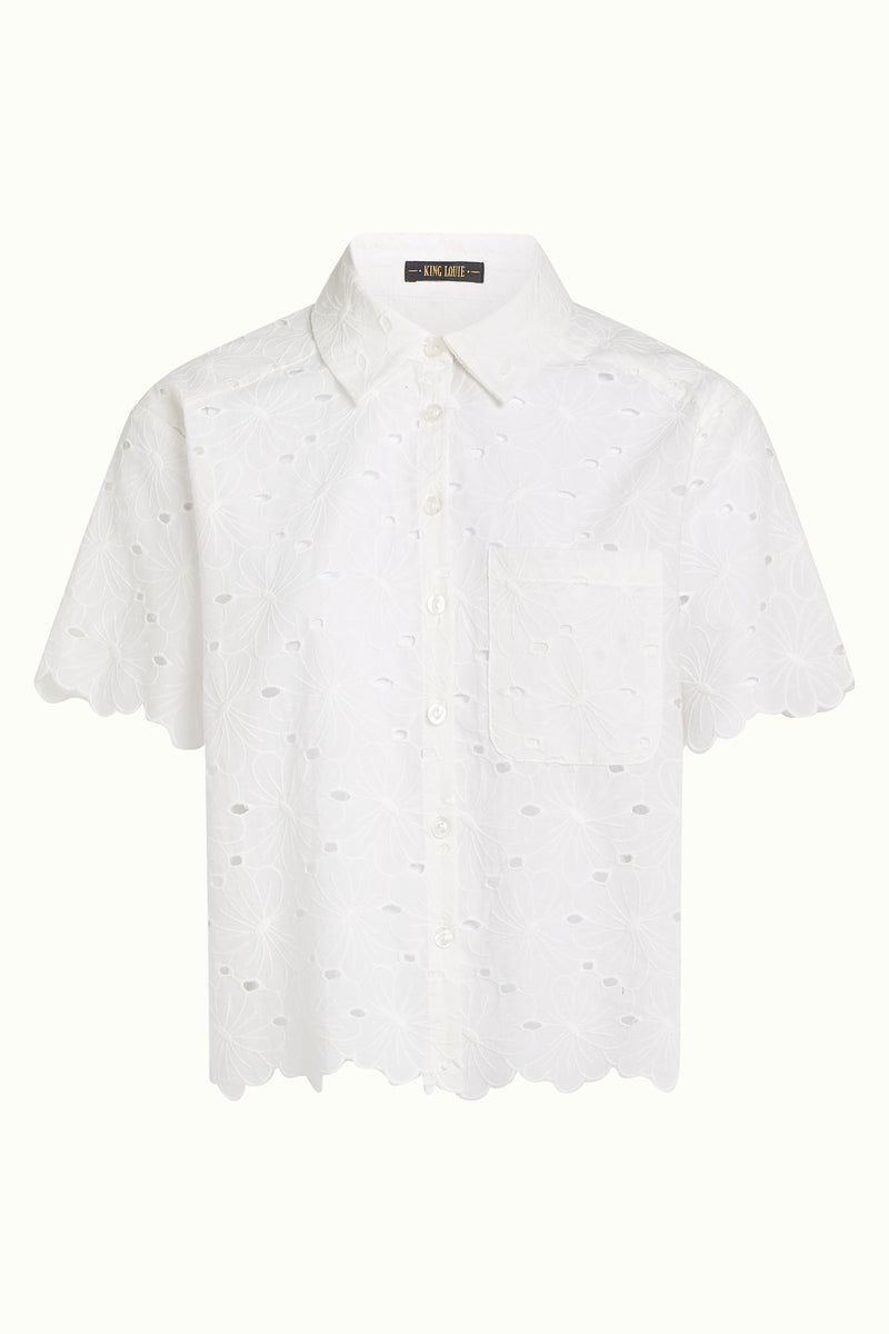 09536 Evelina Blouse Brava Broderie 050 White | King Louie - toietmoi-laboutique