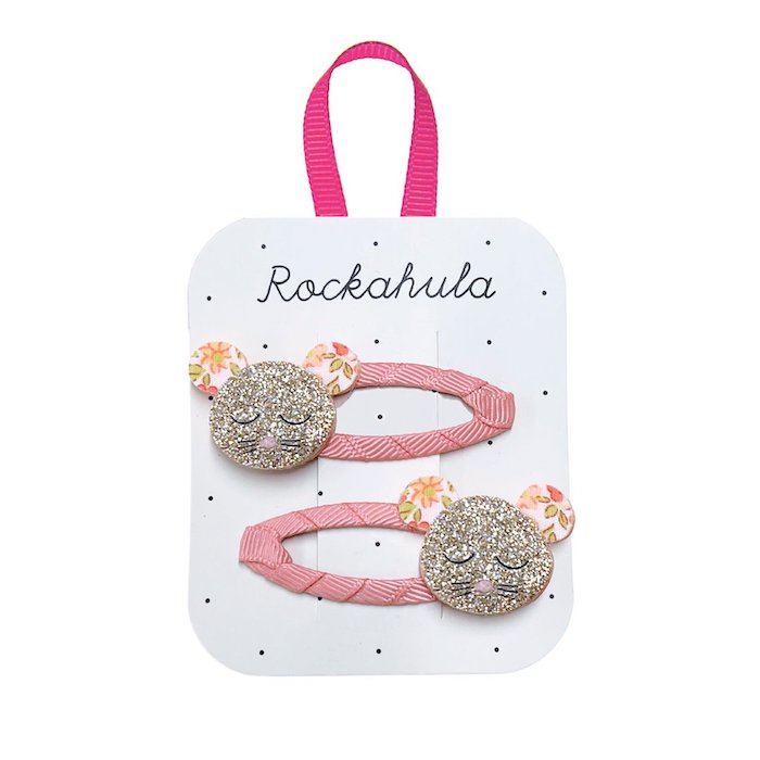 2 Haarspangen, Glitzermaus | Rockahula - toietmoi-laboutique