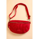 Bauchtasche Wildleder, himbeerrot | Maison Fanli - toietmoi-laboutique
