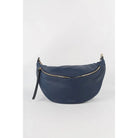 Grosse Bauchtasche aus Leder, marine | Maison Fanli - toietmoi-laboutique