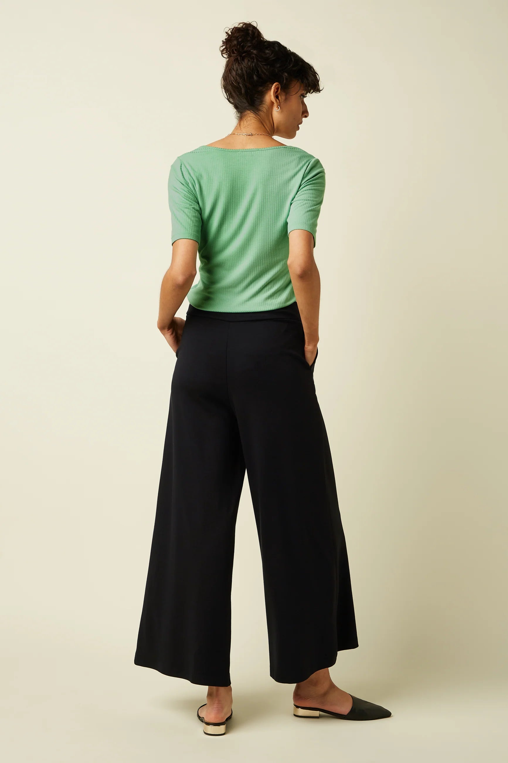 Hose BORDER PALAZZO, schwarz | King Louie - toietmoi-laboutique