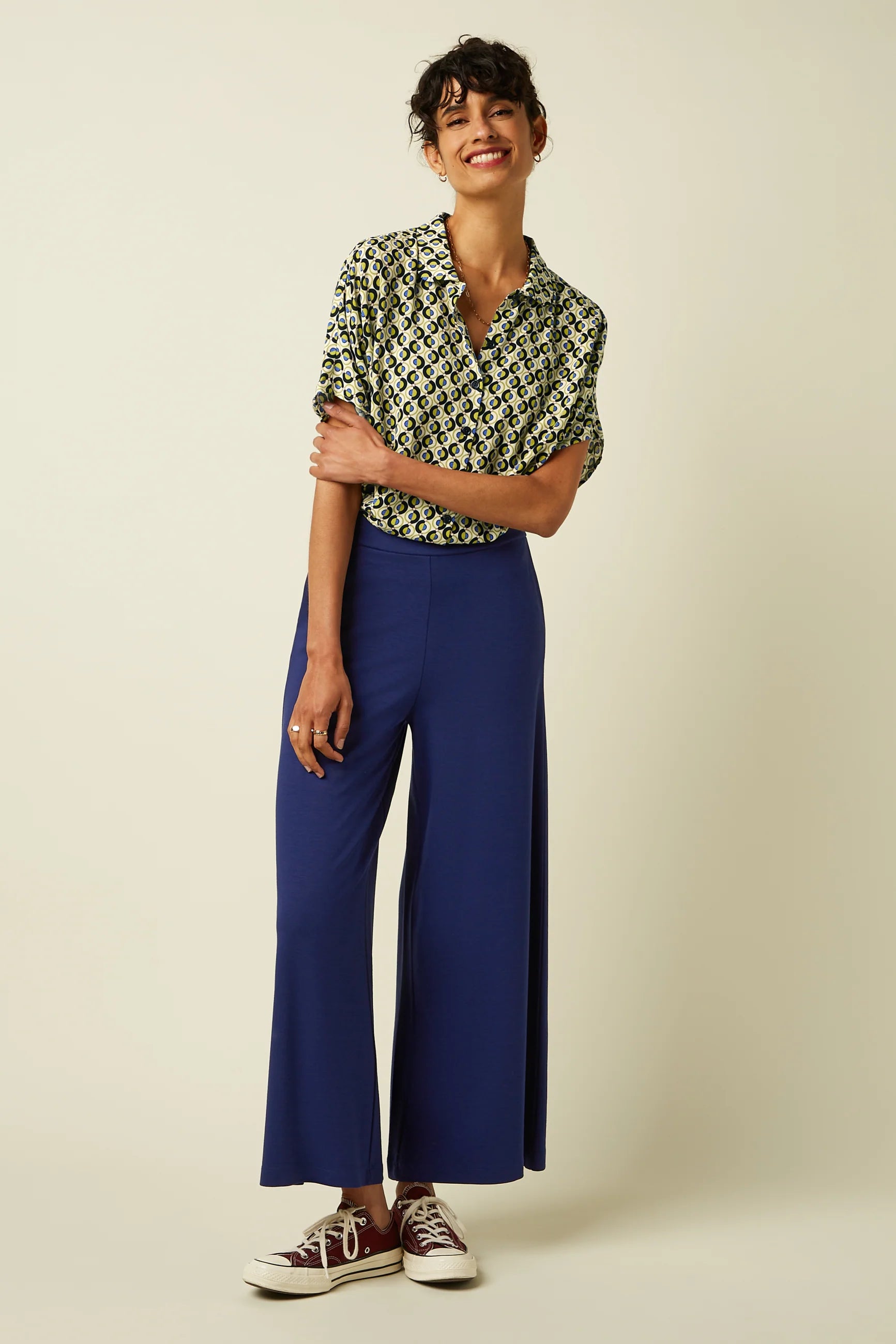 Hose BORDER PALAZZO, königsblau | King Louie - toietmoi-laboutique