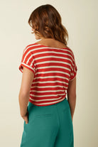 T-Shirt ARIA, orange/weiss gestreift | King Louie - toietmoi-laboutique