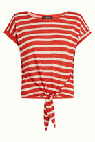 10565 Aria Knot Shirt Marsy Linen Stripe 978 Sun Orange | King Louie - toietmoi-laboutique