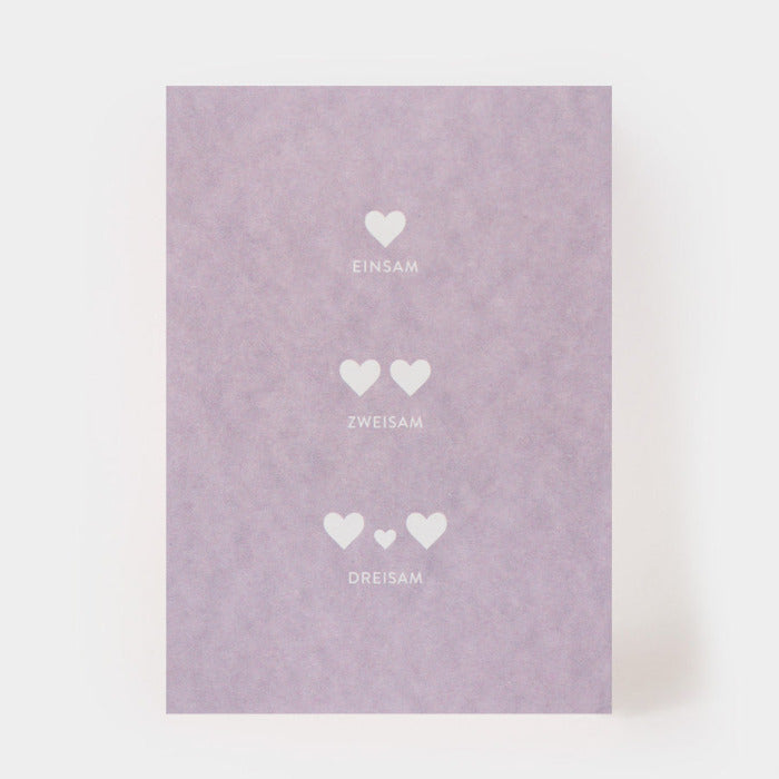 Postkarte - einsam zweisam dreisam | Kartenmarie - toietmoi-laboutique