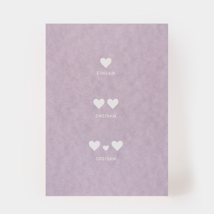 Postkarte - einsam zweisam dreisam | Kartenmarie - toietmoi-laboutique