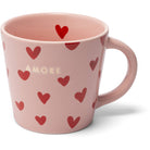 Keramik-Cappuccinotasse, pink mit Herzen/AMORE 250ml | Vondels - toietmoi-laboutique