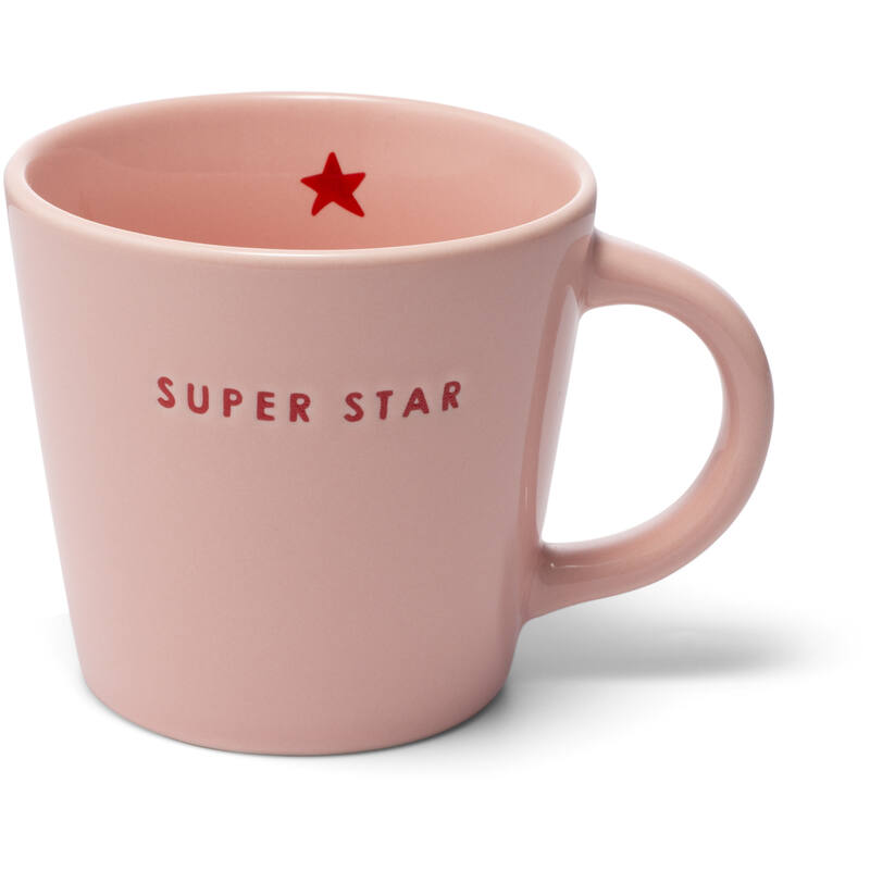 Keramik-Cappuccinotasse, pink/SUPER STAR 250ml | Vondels - toietmoi-laboutique