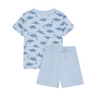 Kurzarm Pyjama, hellblau mit Dinos | Minymo - toietmoi-laboutique