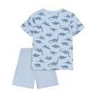 Kurzarm Pyjama, hellblau mit Dinos | Minymo - toietmoi-laboutique