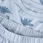 Kurzarm Pyjama, hellblau mit Dinos | Minymo - toietmoi-laboutique