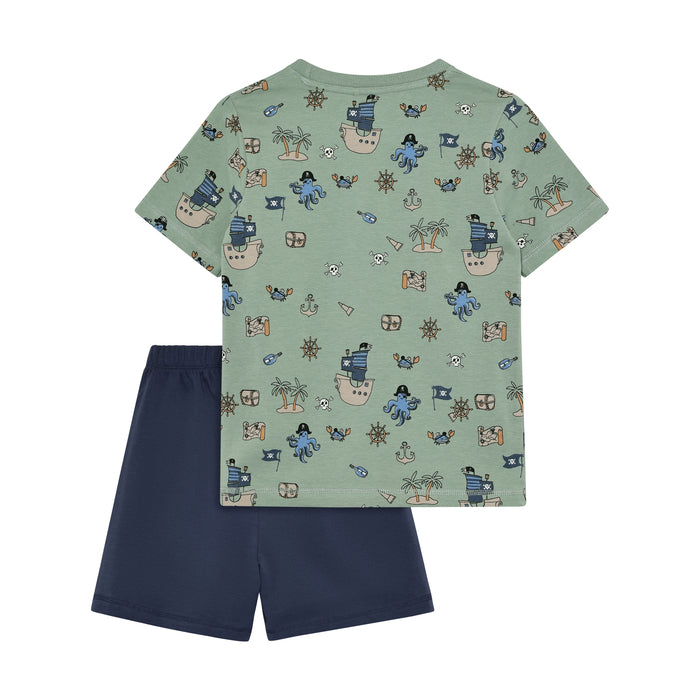 Kurzarm Pyjama 2-Teilig, salbei/navy | Minymo - toietmoi-laboutique