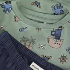 Kurzarm Pyjama 2-Teilig, salbei/navy | Minymo - toietmoi-laboutique
