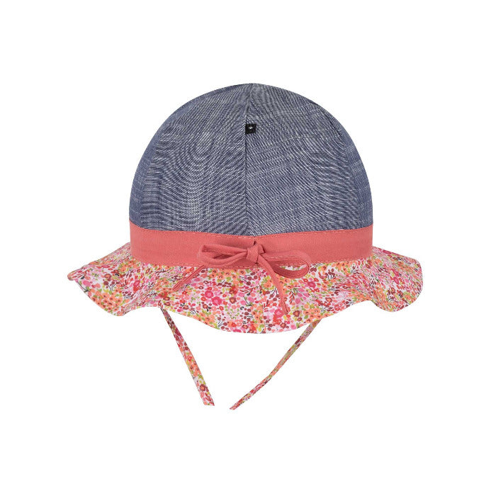 Sonnenhut mit Krempe, coral/denim | Pure Pure - toietmoi-laboutique