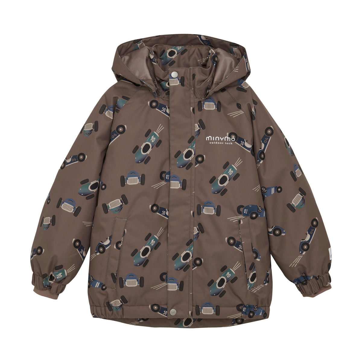 Winterjacke wasserdicht, braun/Rennauto | Minymo - toietmoi-laboutique