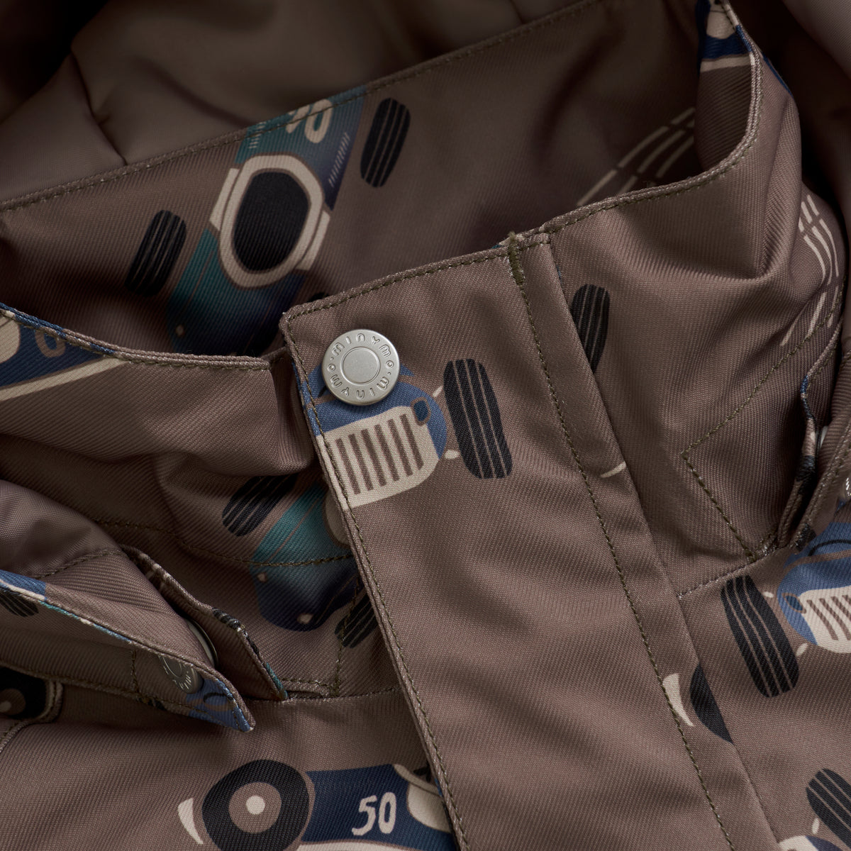 Winterjacke wasserdicht, braun/Rennauto | Minymo - toietmoi-laboutique