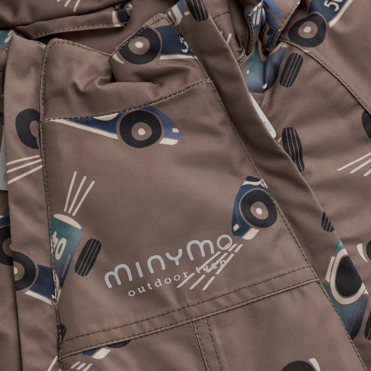 Winterjacke wasserdicht, braun/Rennauto | Minymo - toietmoi-laboutique