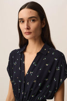Langes Kleid RANALDI, navy/Blümchen | des petits hauts - toietmoi-laboutique