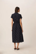 Langes Kleid RANALDI, navy/Blümchen | des petits hauts - toietmoi-laboutique