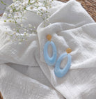 Ohrringe, himmelblau/oval | Les Noeuds de Maman - toietmoi-laboutique