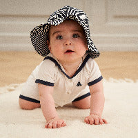 Sonnenhut, weiss/navygestreift | Müsli by Green Cotton - toietmoi-laboutique