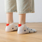 Sneaker Socken, blau/weiss gestreift Herz TU | Tites Chaussettes - toietmoi-laboutique