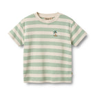 Wheat Baby T-Shirt, mint/ecru gestreift | Wheat - toietmoi-laboutique