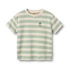 Wheat Baby T-Shirt, mint/ecru gestreift | Wheat - toietmoi-laboutique