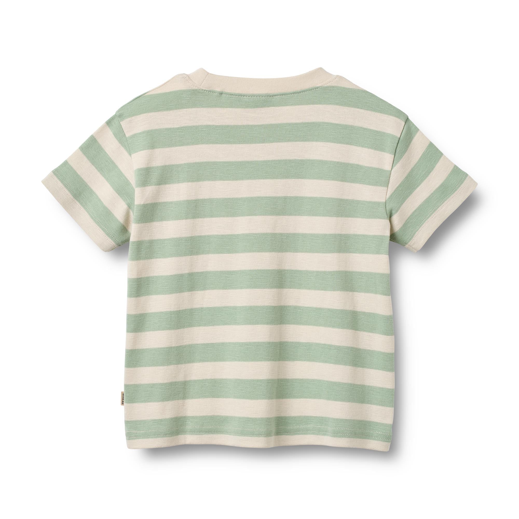 Wheat Baby T-Shirt, mint/ecru gestreift | Wheat - toietmoi-laboutique
