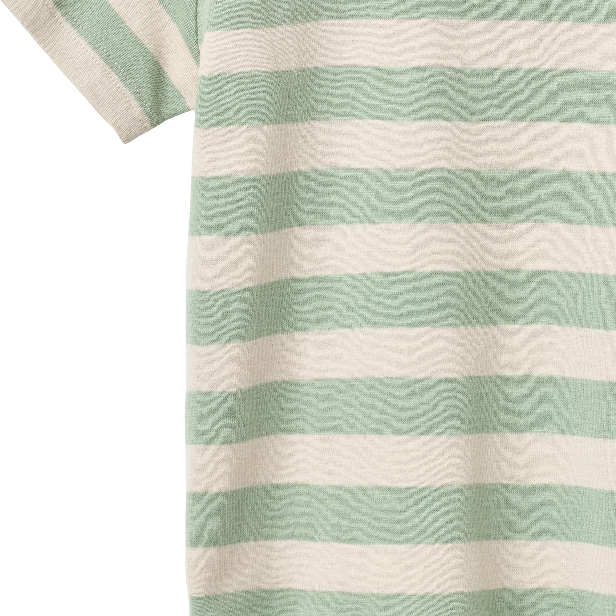Wheat Baby T-Shirt, mint/ecru gestreift | Wheat - toietmoi-laboutique