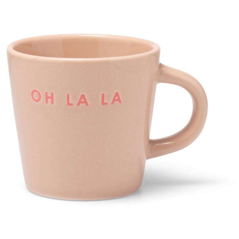 Keramik-Espressotasse, ecru/OH LA LA 80ml | Vondels - toietmoi-laboutique