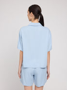 Kurzarm Bluse Viscose, hellblau | Mazine - toietmoi-laboutique