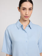 Kurzarm Bluse Viscose, hellblau | Mazine - toietmoi-laboutique