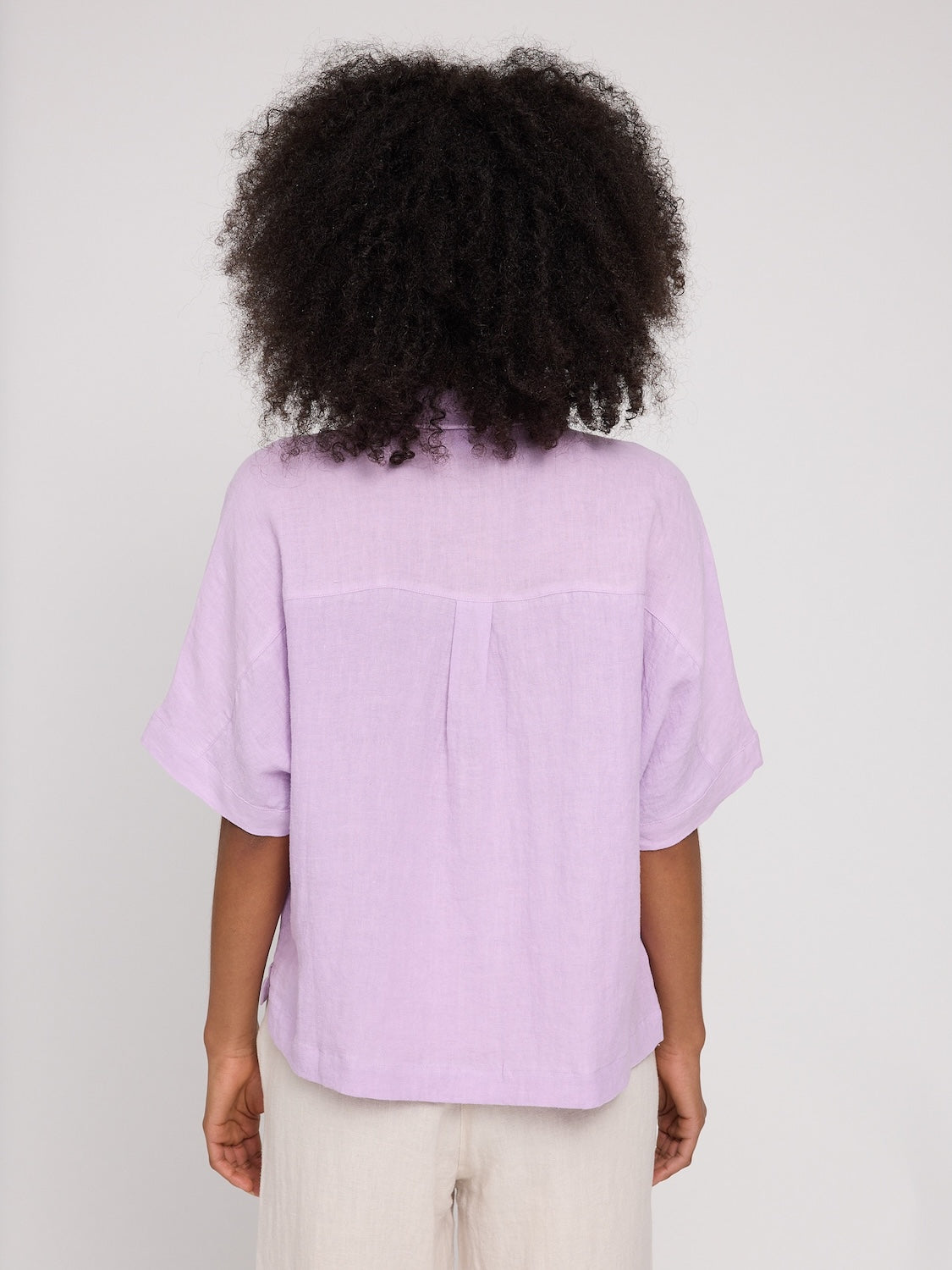 Kurzarm Leinenhemd, lavendel | Mazine - toietmoi-laboutique