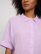 Kurzarm Leinenhemd, lavendel | Mazine - toietmoi-laboutique