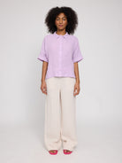 Kurzarm Leinenhemd, lavendel | Mazine - toietmoi-laboutique