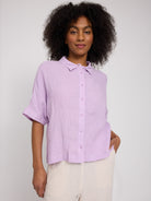 Kurzarm Leinenhemd, lavendel | Mazine - toietmoi-laboutique
