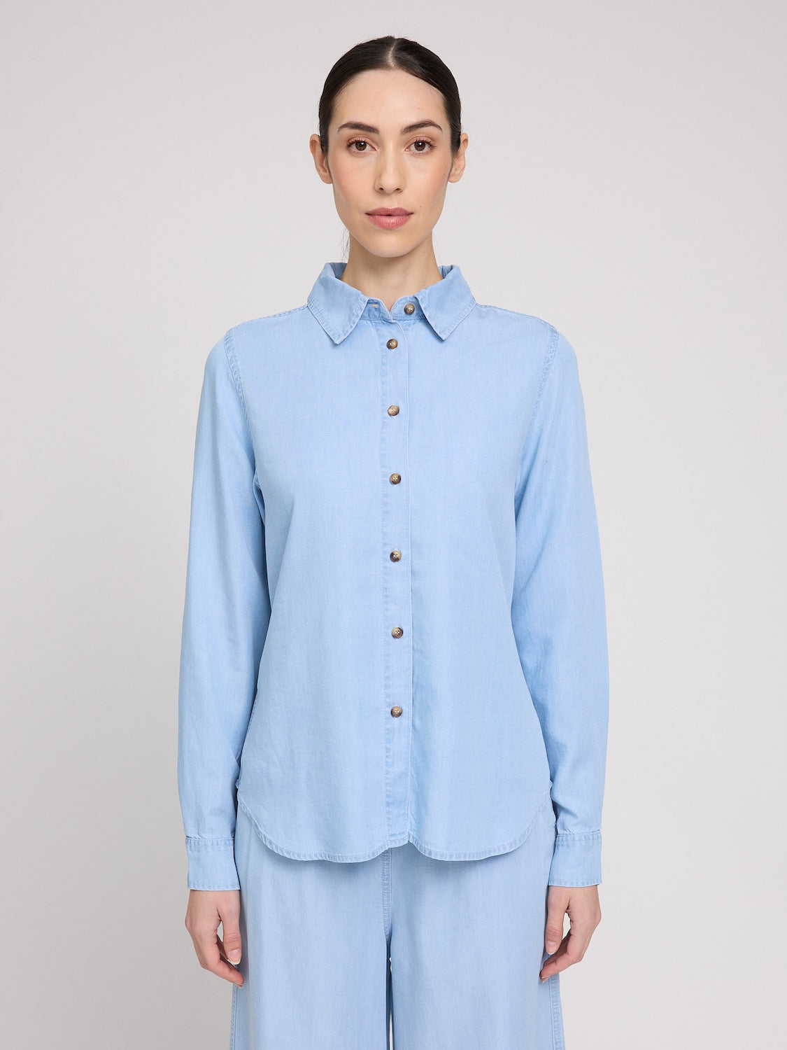 Langarm Bluse Tencel, hellblau | Mazine - toietmoi-laboutique