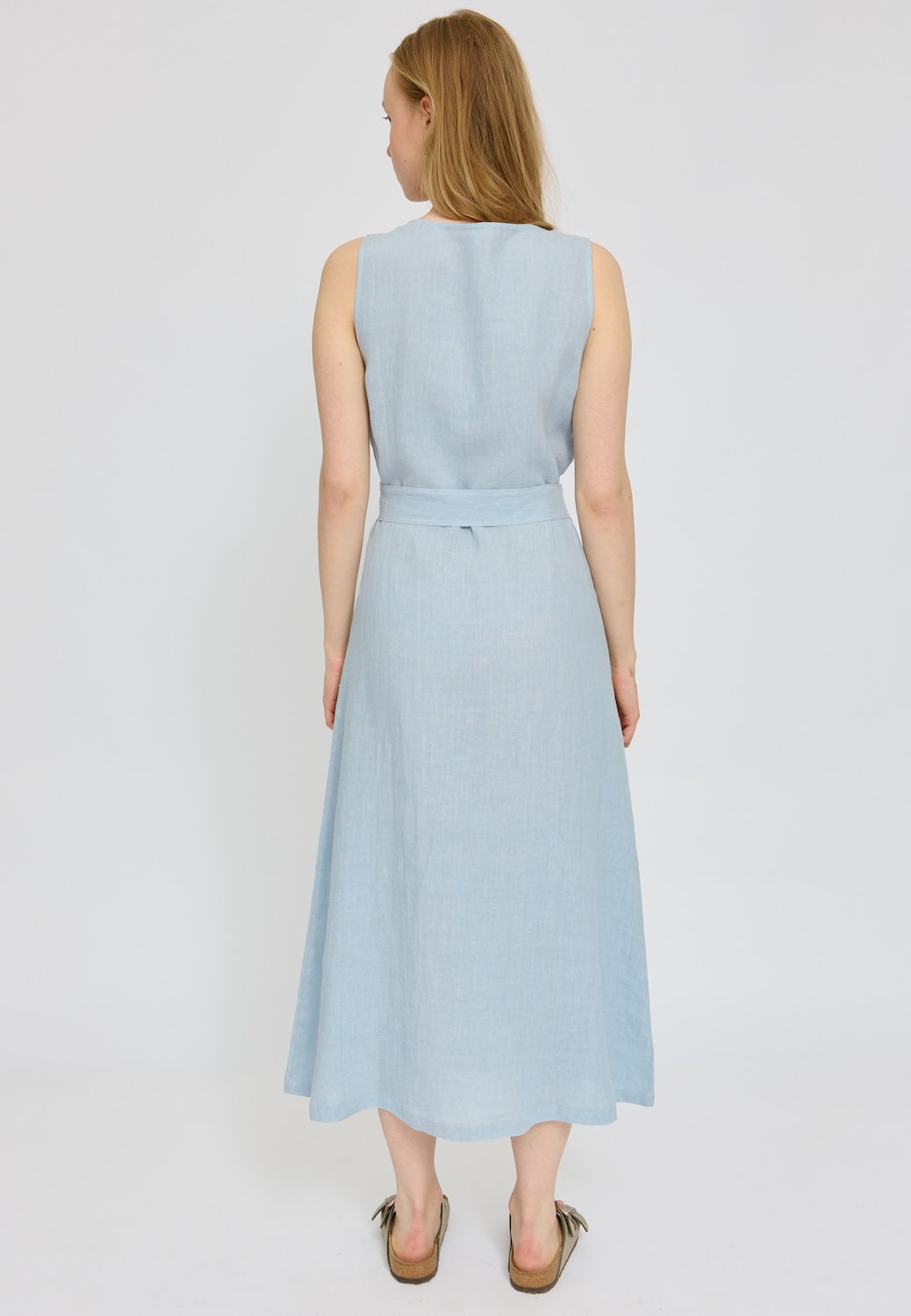 Ärmelloses Maxi Leinenkleid, hellblau | Mazine - toietmoi-laboutique