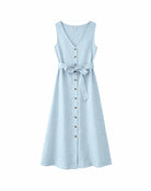Ärmelloses Maxi Leinenkleid, hellblau | Mazine - toietmoi-laboutique