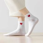 Socken mittelhoch, schwarz/rotes Herz TU | Tites Chaussettes - toietmoi-laboutique