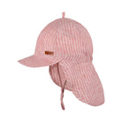 Leinen Mütze mit Nackenschutz, rosa/gestreift | Pure Pure - toietmoi-laboutique