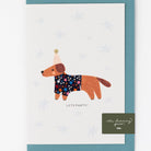 Postkarte mit Umschlag, Lets Party/Dackel, grün | The Charming Press - toietmoi-laboutique