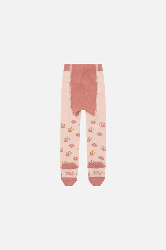 Strumpfhose, rosa/Blümchen | Hust & Claire - toietmoi-laboutique
