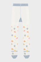 Strumpfhose, weiss mit Blumen | Hust & Claire - toietmoi-laboutique