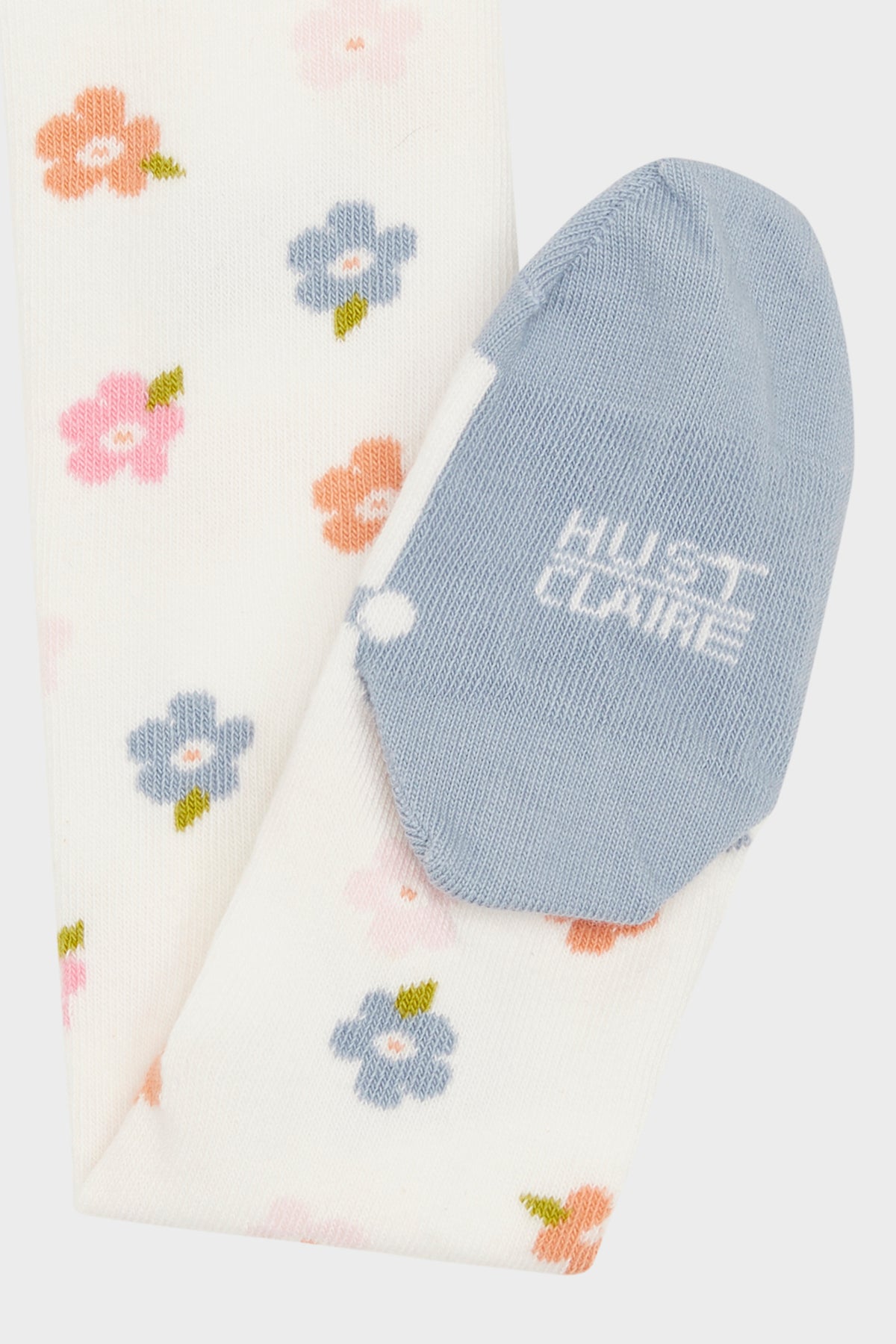 Strumpfhose, weiss mit Blumen | Hust & Claire - toietmoi-laboutique