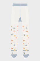 Strumpfhose, weiss mit Blumen | Hust & Claire - toietmoi-laboutique