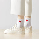 Socken mittelhoch, schwarz/rotes Herz TU | Tites Chaussettes - toietmoi-laboutique